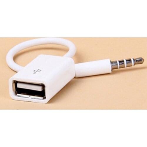 Car MP3 3.5mm Male AUX Audio Plug Jack To USB 2.0 Female Converter Cable Cord 14.5cm