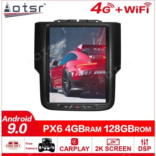 128GB Tesla Style BIG Screen Android 9.0 car multimedia player For Dodge RAM 1500 2014 2015 2016-2018 car radio stereo head unit