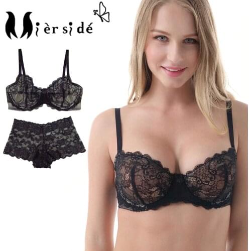 Mierside 7607 Bra Set Mesh bra for women Single See Through Sexy Cup Bralette Transparent Lingerie