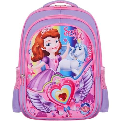 Disney Childrens Schoolbag Primary School Grades 1-3 Boys and Girl Cartoon Sofia Reduced Ridge Backpack bookbag frozen princess