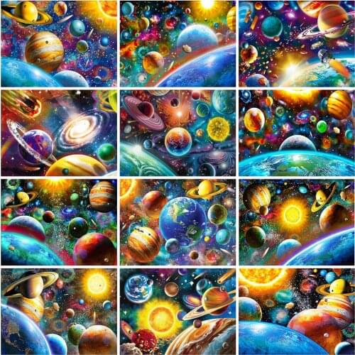 Evershine Diamond Embroidery Universe Rhinestones Pictures Landscape Diamond Painting Kit Needlework Cross Stitch Space Wall Art