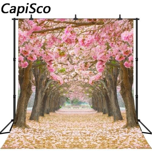 Capisco Pink Flowers Tunnel Tree background photography backdrops Customized photo background wedding backdrops for photo studio