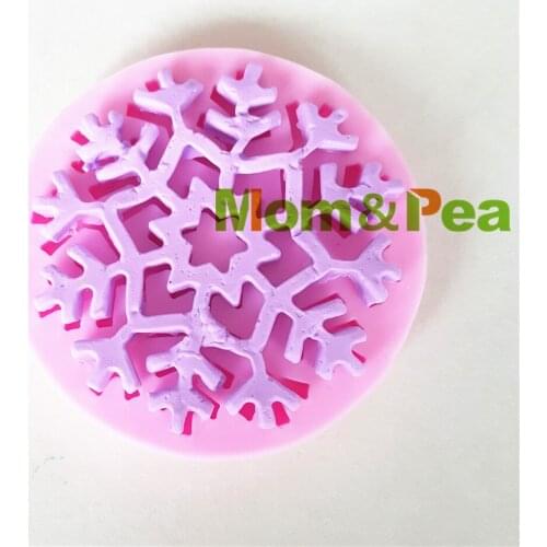 Mom&Pea MP168 Free Shipping Snowflake Silicone Mold Cake Decoration Fondant Cake 3D Mold Soap Mold Food Grade