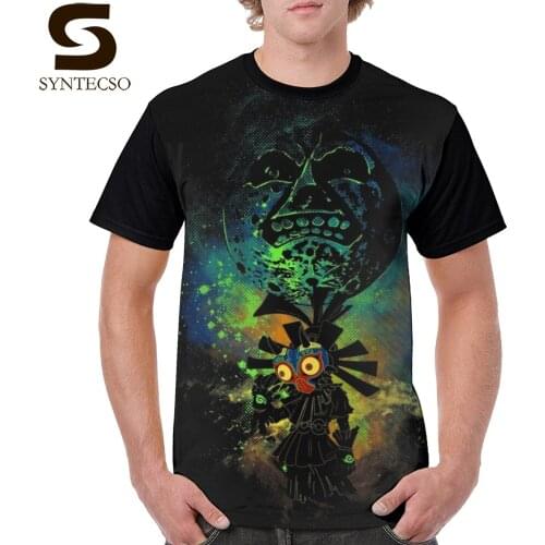 Majoras Mask T Shirt Majora Art T-Shirt Printed Plus size Graphic Tee Shirt Men Short Sleeves Streetwear Cute Polyester Tshirt