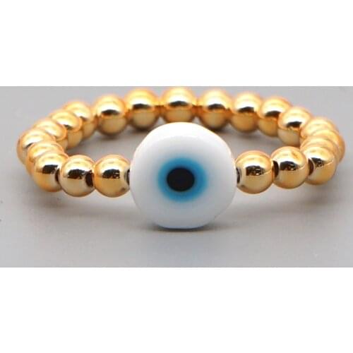 Go2Boho Rings For Women Evil Eye Elastic Finger Ring Gold Color Anillos Jewelry Boho Japan High Quality Beads Adjustable Circle