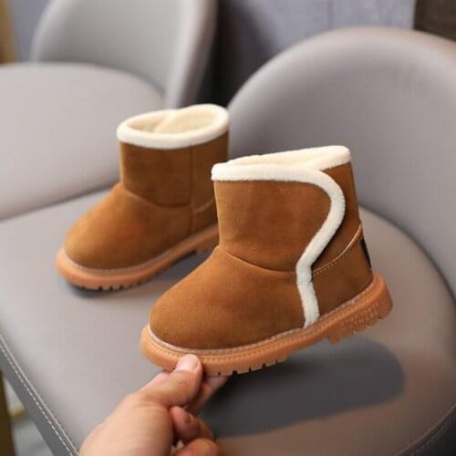 Hot Sale Girls Boys Short Boots 2020 New Winter Plush Toddler Children Snow Boots Warm Fur Soft Sole Warm Baby Kids Boots D925