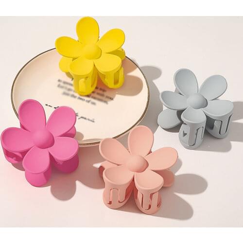 Cute Candy Color Flower Hair Claws Women Girls Sweet Hair Holder Clip Fashion Acrylic Plastic Hairpins Headband Hair Accessories