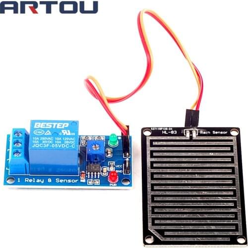 5V 12V Raindrops Controller Module Rain Sensor Relay Module For Arduino Foliar Moisture M35 Monitor Weather