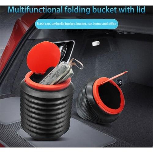 Home Car Trash Can Multifunctional Foldable Telescopic Car Used In The Car Creative Storage Household Cleaning Supplies