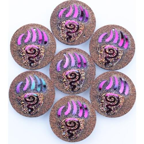 Nativemade 25mm Taidian Flatback Resin Cabs Beadearrings Beadart Rose Gold Color Centerpieces Sew On Rhinestones Jewel 50pcs/lot