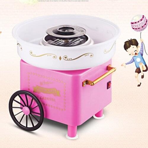 Nostalgia Trolley Cotton Candy Machine Fashion Mini Candy Floss Maker Home Use Countertop Electric Children Creative Candy D0AB