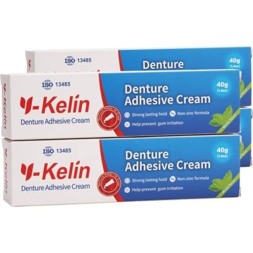 Denture Adhesive Cream 40gr /1.4oz, 4 pack. Adhesive Glue for Denture Fixation