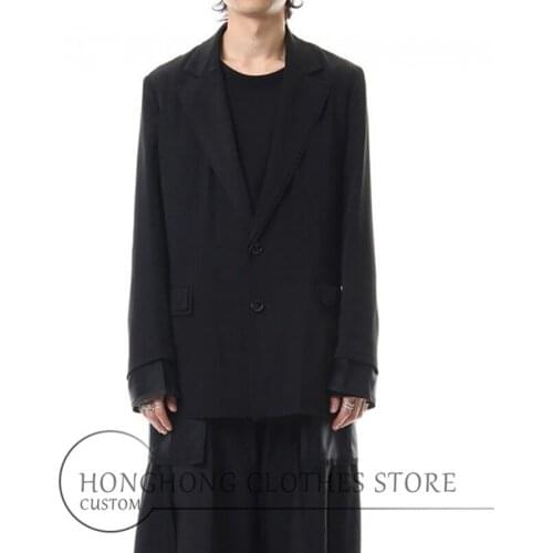 The original design of mens suit suit personality double layer dark plus-size mens wear 2020！Custom-made plus-size mens wear
