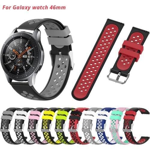 Sport Silicone Band for Samsung Galaxy Watch 46mm Smart Watch Rubber Replace Bracelet Watchband for Galaxy Watch 46mm 22mm 20mm