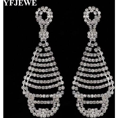 YFJEWE Fish Shaped Earrings Simplicity Handmade Copper Crystal Earring For Women Brincos De Gota Feminino Geometric New E502