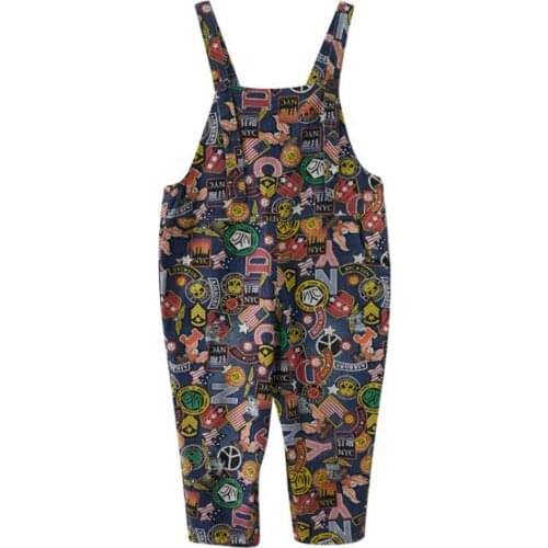 One Piece Jean Jumpsuits Womens Denim Overalls Leisure Pockets Summer Autumn Fashion Cartoon Jumpsuit Casual Suspender Trousers