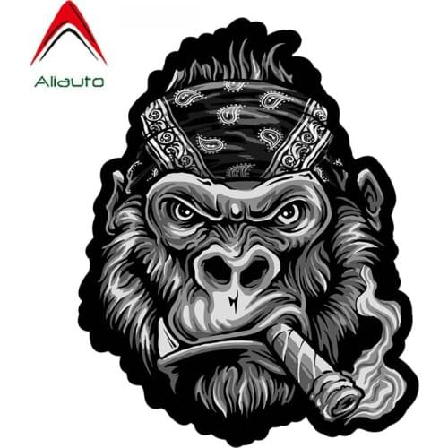 SZWL Bandana Gorilla Patch Smoking Car Sticker Funny Colorful Auto Automobile Decals Waterproof Decal Vinyl,14cm*17cm