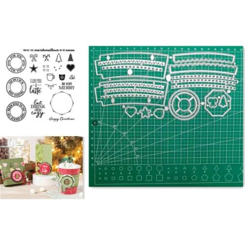 WARM HUGS Christmas Metal Cutting Dies and Stamps for Scrapbooking DIY Paper/photo Cards New Cutting Dies Craft 2021