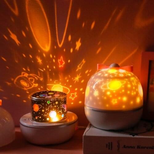 Alluring Starry Sky Rotating LED Night Light Projector Bedroom Cartoon Undersea World Night Lamp Projection Light