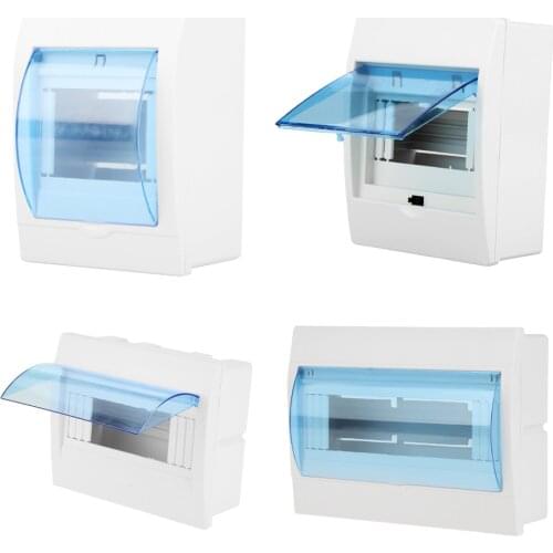 3-4 /4-6/5-8/9-12 Ways Circuit Breaker Distribution Protection Box Indoor Wall Mounted Plastic Electric Transparent Cover