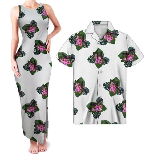 HYCOOL Elegant Women Lady White Long Floral Dress & 5XL Casual Men Shirt Women Sexy Sleeveless Bodycon Improved Cheongsam Dress