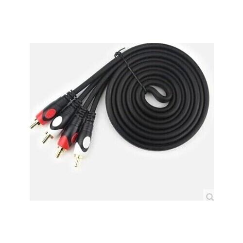 1.5meter Double Lotus audio cable four straight line 2 RCA red white amplifier audio line speaker line For amplifier