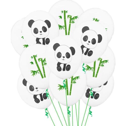 10PCS12-Inch Panda Cartoon Sequined Balloon Set Wedding Theme Decoration For Childrens Birthday Party