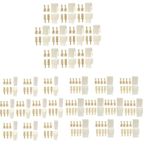 10 Pieces 4Pin 6.3mm Crimp Terminal Cable Locking Male Female Connector Kits