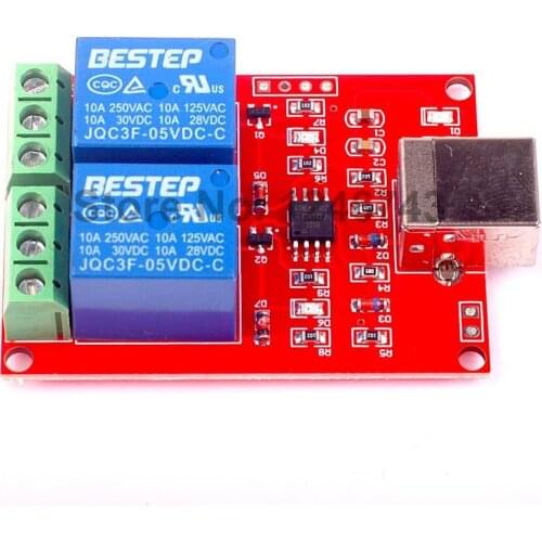 2 Channel USB Relay Module Programmable Computer Control For Smart Home DC 5V