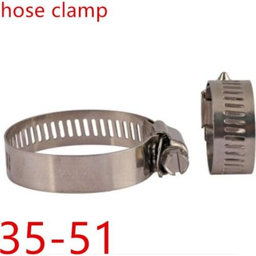 5pcs 35-51mm Stainless steel hose clamp clamp belt clamp holder American standard Pipe Clamp Air Water Tube Clips