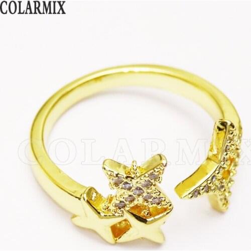 8 Pieces Star Jewelry rings for women Metal gold color Open rings jewelry rings jewelry accessories 8179