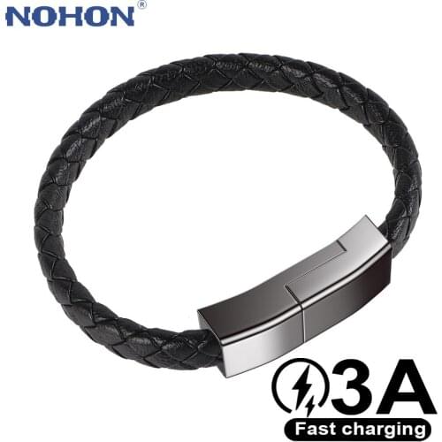 Bracelet Micro USB Cable For Samsung Xiaomi Redmi Android Microusb Mobile Phone 3A Fast Charge Cord Charger Data Short Wire 20cm