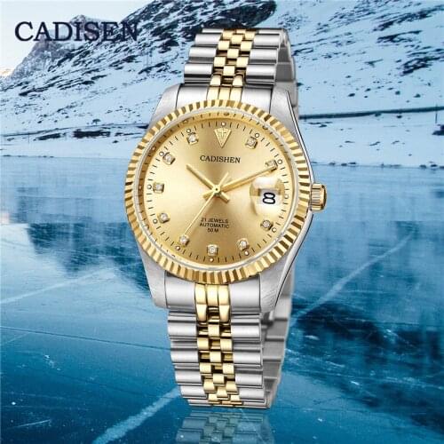 New CADISEN Top Brand Luxury Watch Men Oyster DATEJUST MIYOTA 8215 Watches 5ATM Waterproof Business Wristwatch relogio masculino