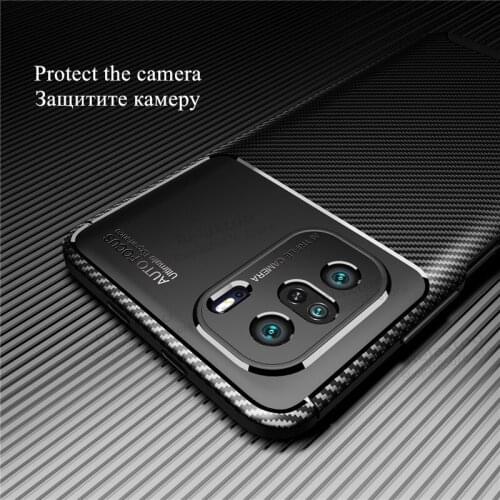For POCO F3 Case Soft Silicone Carbon Fiber Phone Covers for Xiaomi Pocophone POCO Poko F3 F 3 POCOF3 5G 6.67'' Shockproof