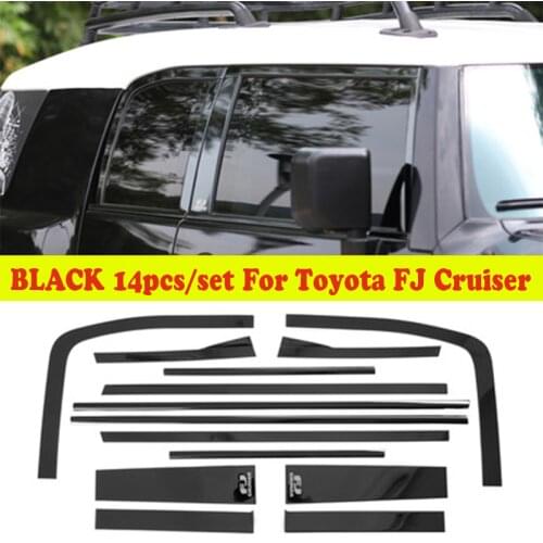 For Toyota FJ Cruiser 2007-2014 Black Stainless Steel Bottom window frame sill Trim