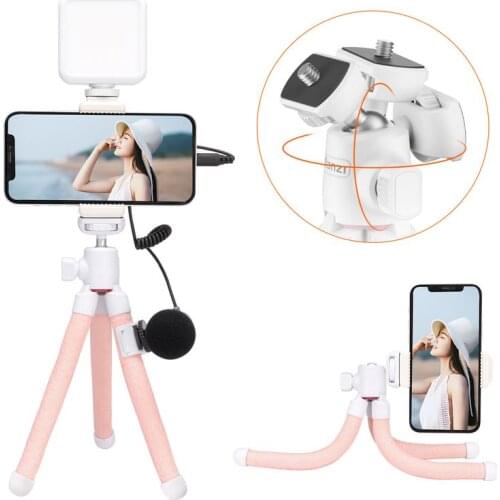 Ulanzi MT-19 Mini Flexible Octopus Tripod Phone Mount Holder for Sony ZV1 A6400 A6300 A7C Mobile Tripod for Youtube Tik Tok