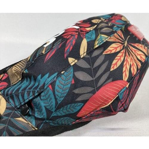 Floral Print Canvas Waist Bag Unisex Men Women Pillow Fanny Waist Packs Crossbody Bags for Women Men Female Travel Banana Bags