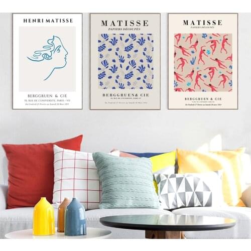 Henri Matisse Artwork Prints Exhibition Posters Abstract Canvas Painting Wall Hangings Pictures Home Gallery Decor