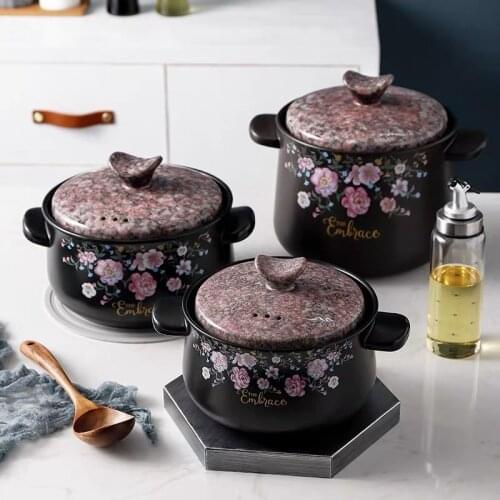 Casserole Cooker Household Ceramic Soup Pot 3/4/5L Casserole Soup Pot Fire Heat Resistant Jar Hotpot Kitchen Pots Cooking Pots