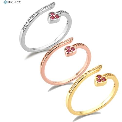 KIKICHICC 925 Sterling Silver Gold Pink Red Snake Adjustable Rings Women Fashion Fine Luxury Jewelry Crystal Slime Resizable