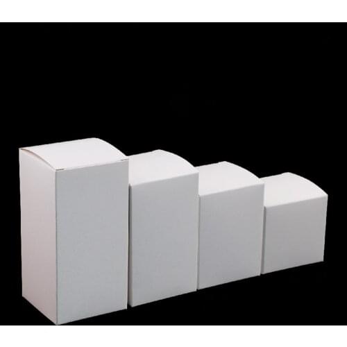 20Pcs White Kraft Paper Box Foldable Dustproof Recyclable Environmental for Festival Wedding Candy Snack Fruits Packaging Pack