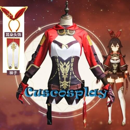 NEW Game Genshin Impact Amber Cosplay Costume Adult Men Women Uniform Full Set Halloween Xmas Carnival Outfit Fancy Party Dress