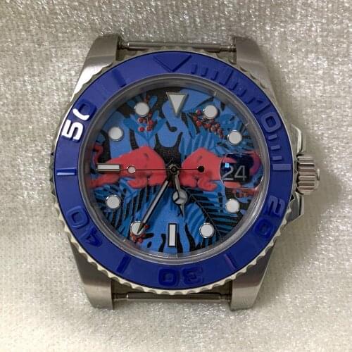 1960 Mens Watch 40mm Cow Hair Yellow Luminous Japanese NH35 Movement Sapphire Mirror Ceramic Bezel Luminous Hands Stainless