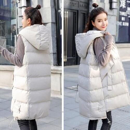 2021 New Autumn And WinterDown cotton Womens Vest Loose Mid-Length Women' Waistcoat Large Size Sleeveless fashionJacket