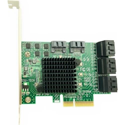 PCI-E PCI Express to SATA 3.0 III 3 6Gb Controller Card SSD PCIe 8 Port SATA Card SSD SATA3.0 Adapter Raiser Low Profile Bracket