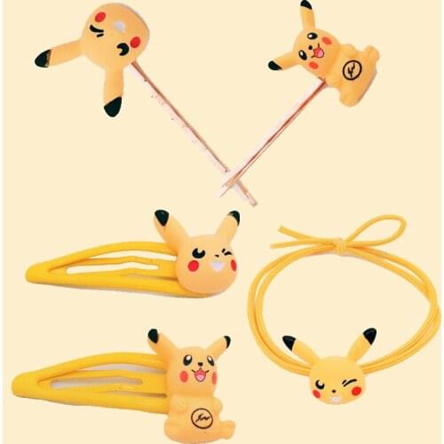 Pokemon Hair Tie Pikachu Hair Rope Anime Girl Hair Rope Bracelet Dual Purpose Rubber Band Hair Accessory Headdress Head Rope