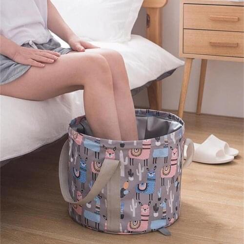 Portable Outdoor Travel Foldable Camping Water Basin Bucket Bowl Sink Washing Bag Feet Bath Massage Bathtub Container