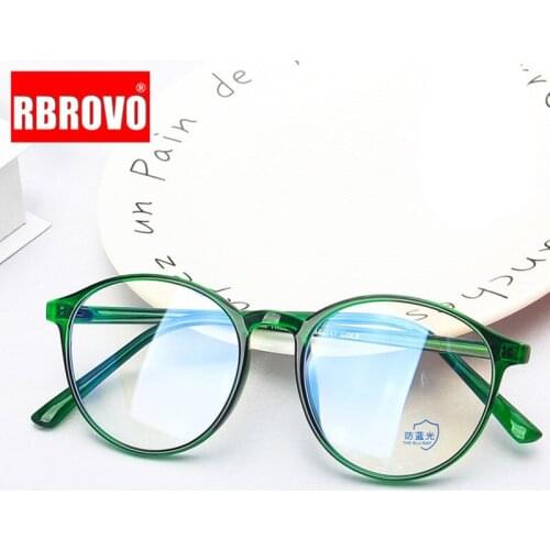 RBROVO 2021 Luxury Retro Glasses Frame Women Round Eyeglasses Frames Women Luxury Mirror Glasses for Women/Men Circle Glasses