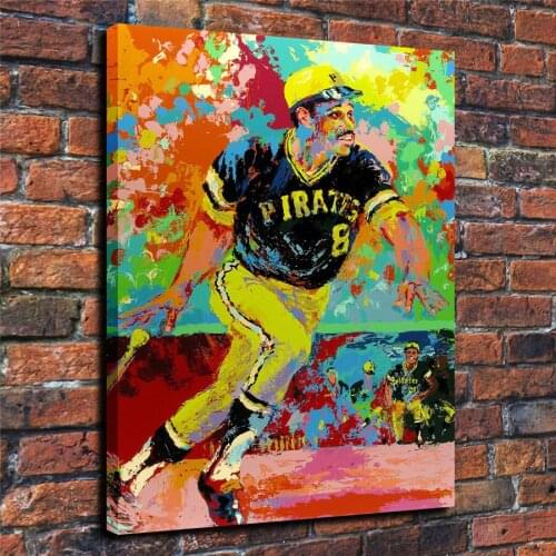 LeRoy Neiman HD Print Modern Abstract Willie Stargell Oil Painting on Canvas Poster Wall Art Picture for Living Room Home Decor