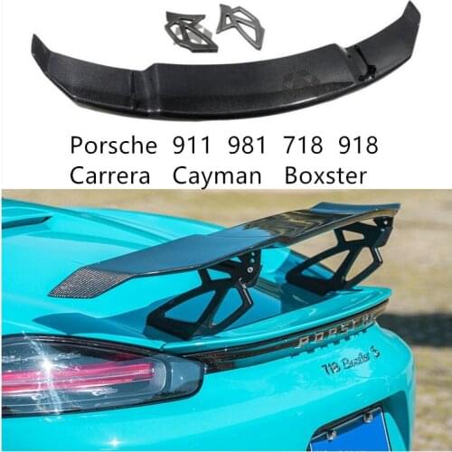 Carbon Fiber Spoiler For Porsche 911 981 718 918 Carrera Cayman Boxster 2006-2020 High Quality Wing Lip Spoilers